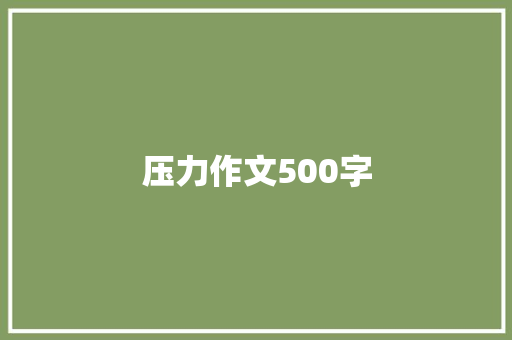 压力作文500字