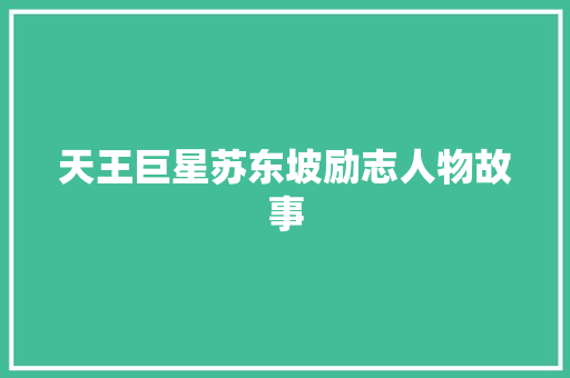 天王巨星苏东坡励志人物故事