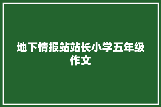 地下情报站站长小学五年级作文