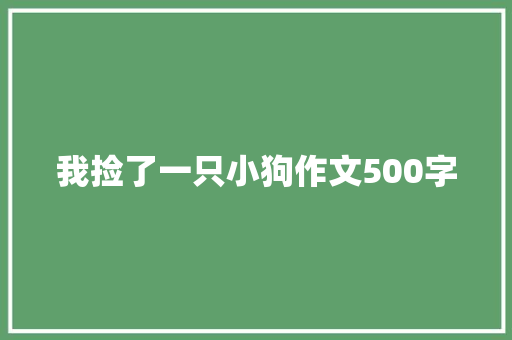 我捡了一只小狗作文500字