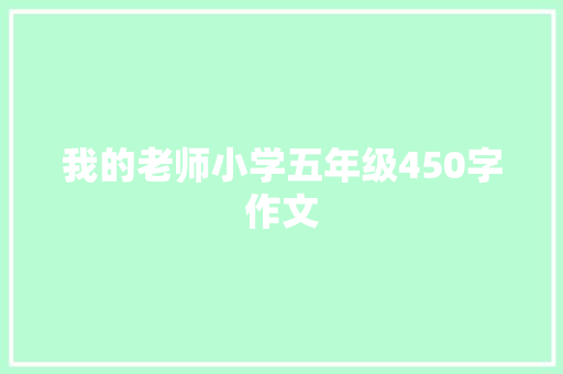 我的老师小学五年级450字作文