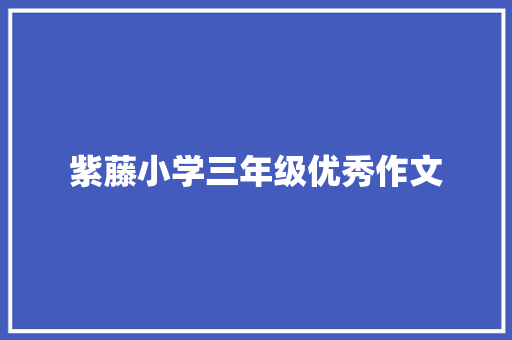 紫藤小学三年级优秀作文