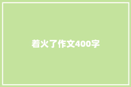 着火了作文400字