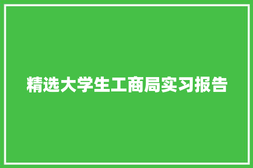 精选大学生工商局实习报告