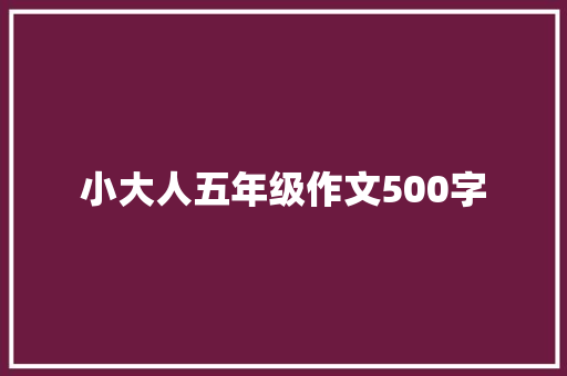 小大人五年级作文500字