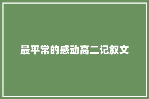 最平常的感动高二记叙文