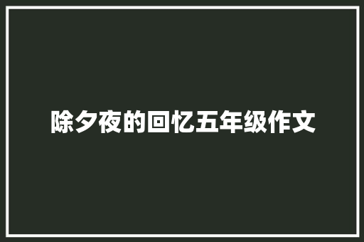 除夕夜的回忆五年级作文