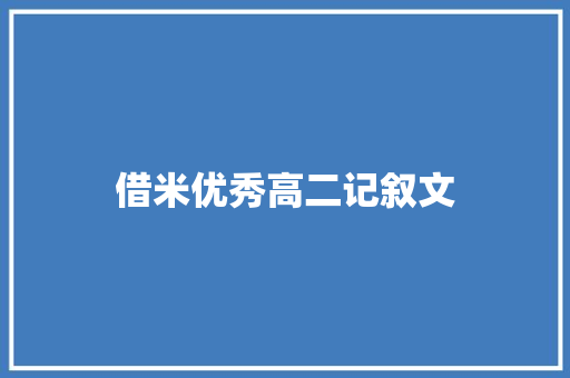 借米优秀高二记叙文