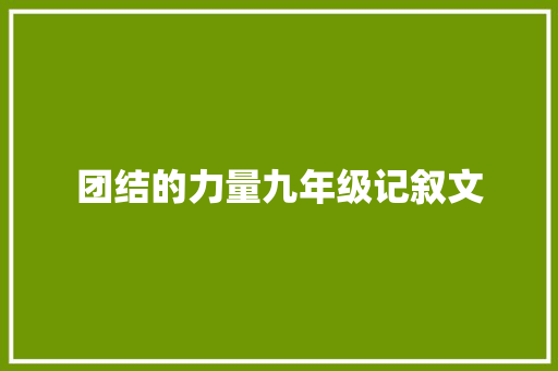 团结的力量九年级记叙文