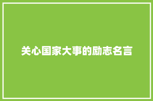 关心国家大事的励志名言