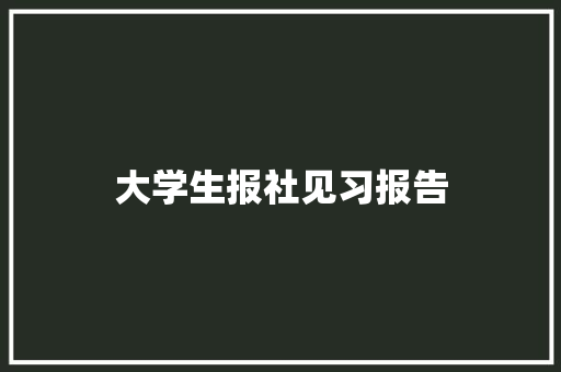 大学生报社见习报告