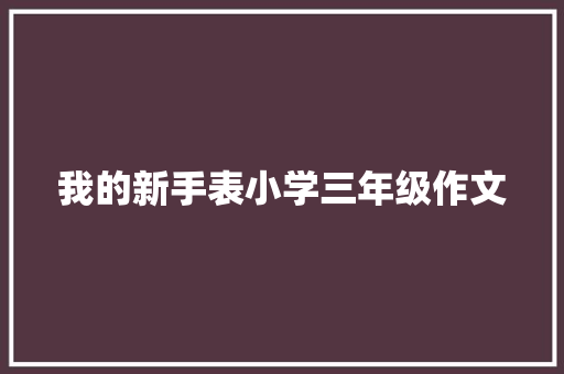 我的新手表小学三年级作文