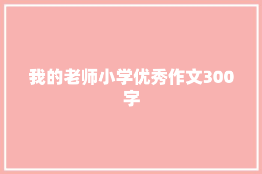 我的老师小学优秀作文300字