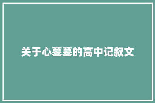 关于心墓墓的高中记叙文