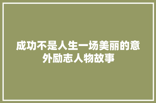 成功不是人生一场美丽的意外励志人物故事