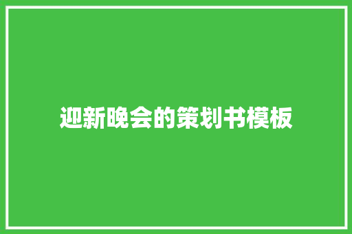 迎新晚会的策划书模板