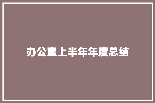 办公室上半年年度总结