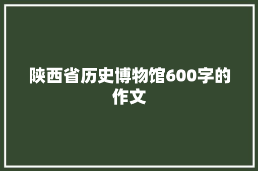 陕西省历史博物馆600字的作文