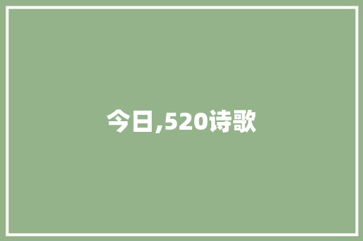 今日,520诗歌