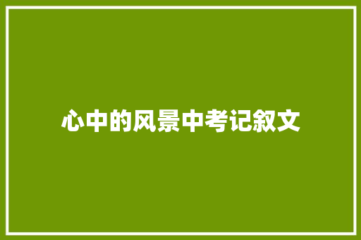 心中的风景中考记叙文