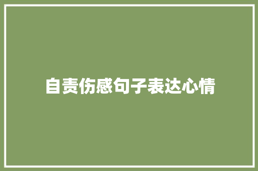 自责伤感句子表达心情