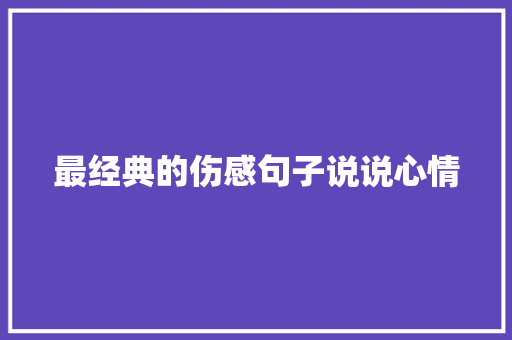 最经典的伤感句子说说心情