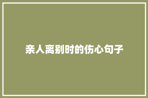 亲人离别时的伤心句子