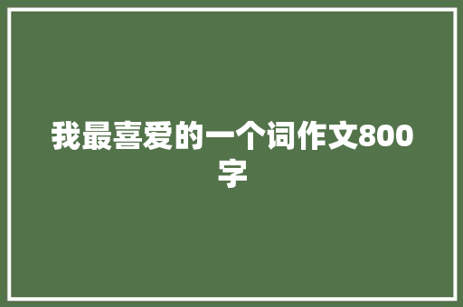 我最喜爱的一个词作文800字