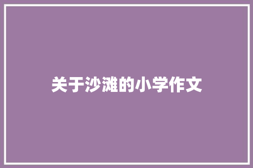 关于沙滩的小学作文