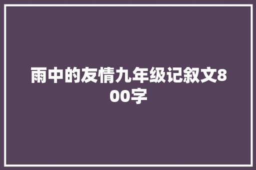 雨中的友情九年级记叙文800字