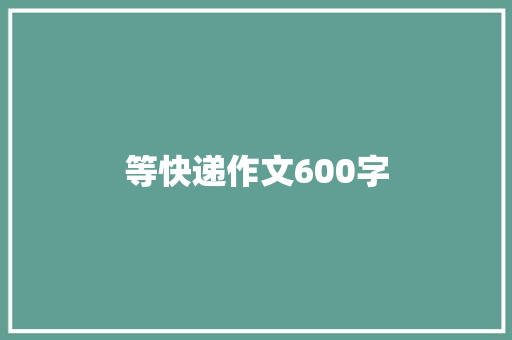 等快递作文600字