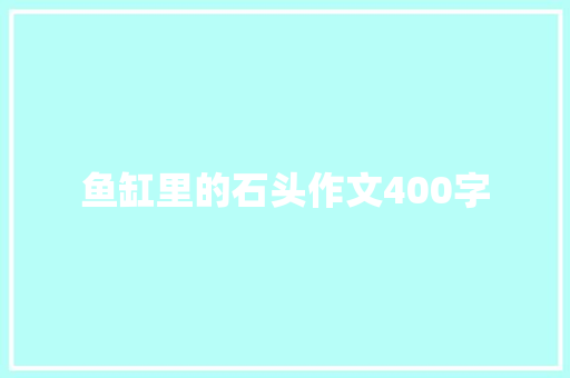 鱼缸里的石头作文400字