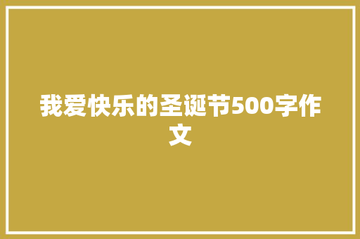 我爱快乐的圣诞节500字作文