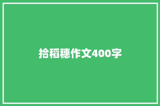 拾稻穗作文400字