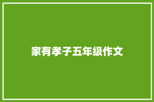 家有孝子五年级作文