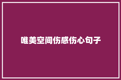 唯美空间伤感伤心句子