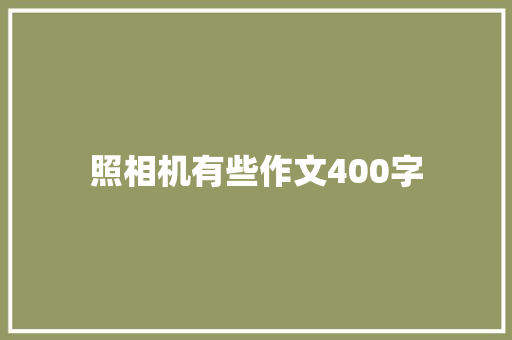 照相机有些作文400字 申请书范文