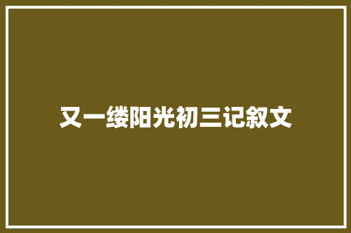 又一缕阳光初三记叙文