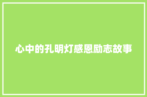 心中的孔明灯感恩励志故事