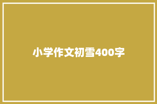 小学作文初雪400字