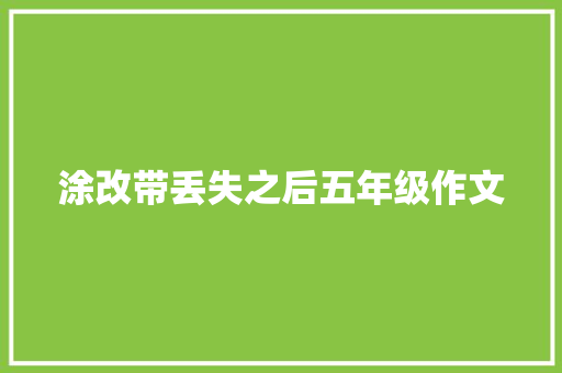 涂改带丢失之后五年级作文 书信范文