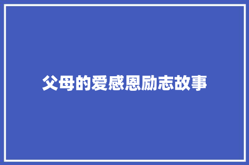 父母的爱感恩励志故事