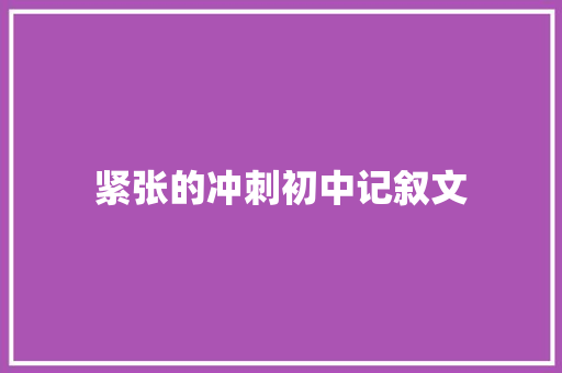 紧张的冲刺初中记叙文