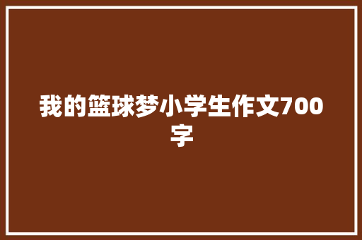 我的篮球梦小学生作文700字