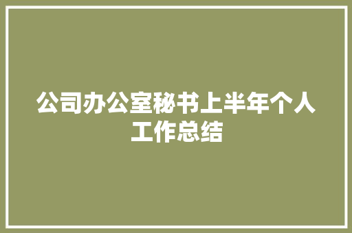 公司办公室秘书上半年个人工作总结