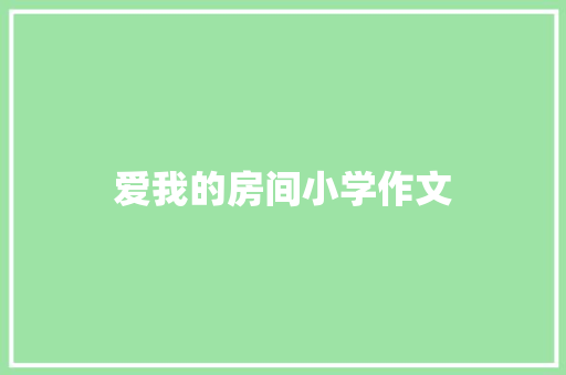 爱我的房间小学作文