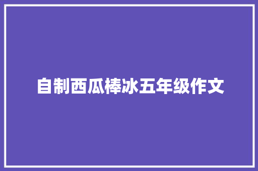 自制西瓜棒冰五年级作文