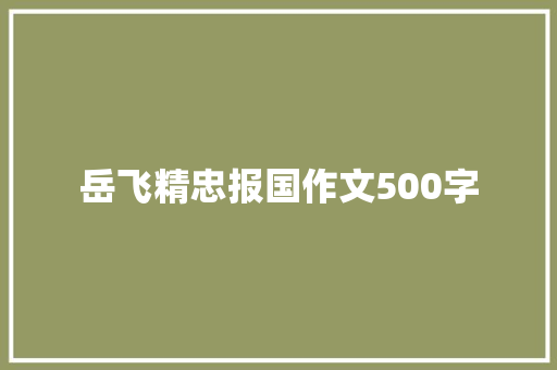 岳飞精忠报国作文500字