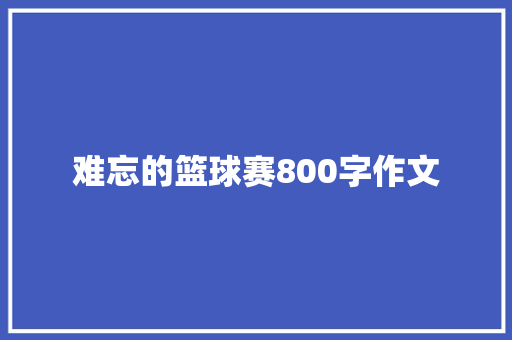 难忘的篮球赛800字作文