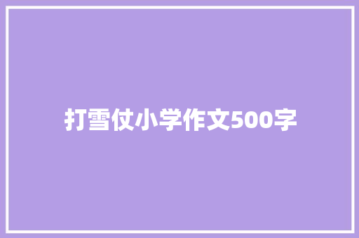 打雪仗小学作文500字